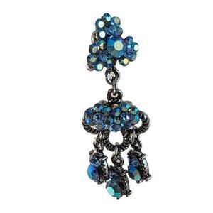 Aurora Crystal Earrings Post And Disc Backs To Steady On Ear 3/4" X 2"drop